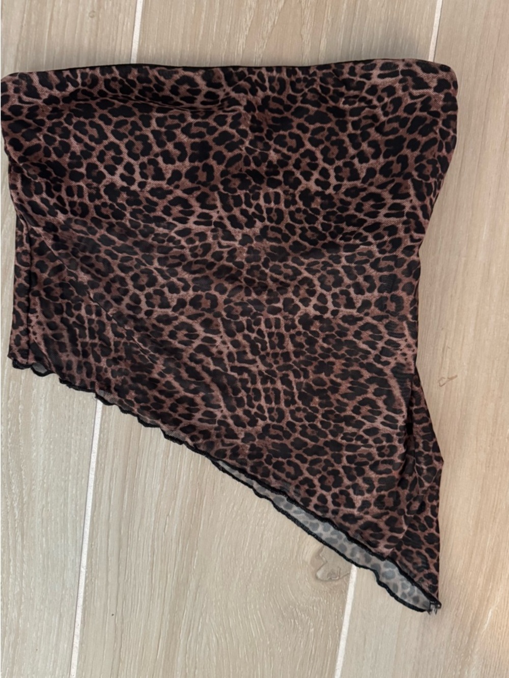 Edikted Leopard Print Scarf in Brown and Black